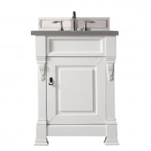 James Martin Vanities 147-V26-BW-3GEX - Brookfield 26'' Single Vanity, Bright White w/ 3 CM Grey Expo Quartz Top