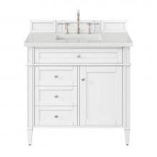 James Martin Vanities 655-V36-BW-3LDL - Brittany 36'' Single Vanity, Bright White w/ 3 CM Lime Delight Quartz Top