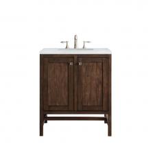 James Martin Vanities E445-V30-MCA-3AF - Addison 30'' Single Vanity Cabinet (w/Doors), Mid Century Acacia, w/ 3 CM Arctic Fall So