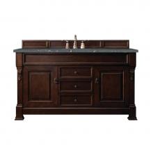 James Martin Vanities 147-114-5361-3PBL - Brookfield 60'' Single Vanity, Burnished Mahogany w/ 3 CM Parisien Bleu Quartz Top