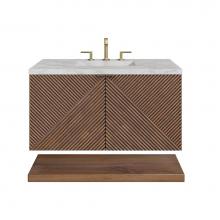 James Martin Vanities D200-V36-CSN-3VSL - Marcello 36'' Single Vanity, Chestnut w/ 3 CM Victorian Silver Top