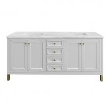 James Martin Vanities 305-V72-GW-3AF - Chicago 72'' Double Vanity, Glossy White w/ 3 CM Arctic Fall Top