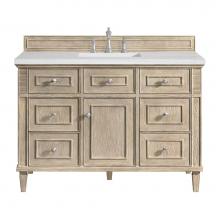 James Martin Vanities 424-V48-WWO-3AF - Lorelai 48'' Single Vanity, Whitewashed Oak w/ 3 CM Arctic Fall Solid Surface Top