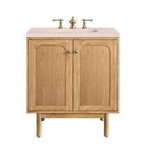 James Martin Vanities 545-V30-LNO-3EMR - Laurent 30'' Single Vanity, Light Natural Oak w/ 3 CM Eternal Marfil Top