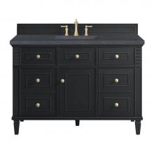 James Martin Vanities 424-V48-BKO-3CSP - Lorelai 48'' Single Vanity, Black Onyx w/ 3 CM Charcoal Soapstone Quartz Top