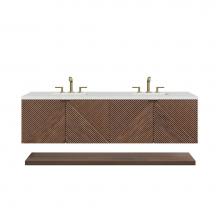 James Martin Vanities D200-V72-CSN-3LDL - Marcello 72'' Double Vanity, Chestnut w/ 3 CM Lime Delight Top