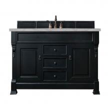 James Martin Vanities 147-114-5331-3VSL - Brookfield 60'' Single Vanity, Antique Black w/ 3 CM Victorian Silver Quartz Top