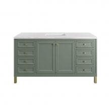 James Martin Vanities 305-V60S-SC-3AF - Chicago 60'' Single Vanity, Smokey Celadon w/ 3 CM Arctic Fall Top