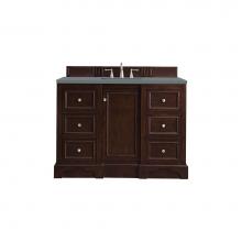 James Martin Vanities 825-V48-BNM-3CBL - De Soto 48'' Single Vanity, Burnished Mahogany w/ 3 CM Cala Blue Quartz Top