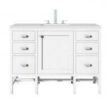 James Martin Vanities E444-V48-GW-3LDL - Addison 48'' Single Vanity, Glossy White w/ 3 CM Lime Delight Quartz Top