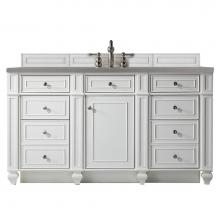 James Martin Vanities 157-V60S-BW-3GEX - Bristol 60'' Single Vanity, Bright White, w/ 3 CM Grey Expo Quartz Top