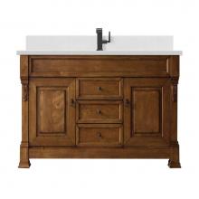 James Martin Vanities 147-114-5371-1WZ - Brookfield 60'' Single Vanity, Country Oak w/ Single Hole 3 CM White Zeus Quartz Top &am