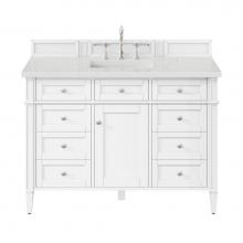 James Martin Vanities 655-V48-BW-3LDL - Brittany 48'' Single Vanity, Bright White w/ 3 CM Lime Delight Quartz Top