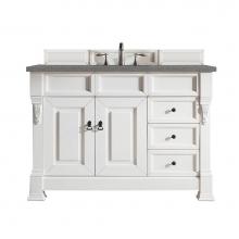 James Martin Vanities 147-V48-BW-3GEX - Brookfield 48'' Single Vanity, Bright White w/ 3 CM Grey Expo Quartz Top