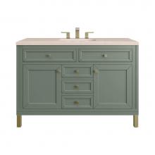 James Martin Vanities 305-V48-SC-3EMR - Chicago 48'' Single Vanity, Smokey Celadon w/ 3 CM Eternal Marfil Top