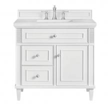 James Martin Vanities 424-V36-BW-3AF - Lorelai 36'' Single Vanity, Bright White w/ 3 CM Arctic Fall Solid Surface Top