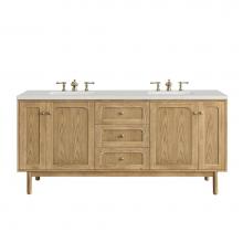 James Martin Vanities 545-V72-LNO-3LDL - Laurent 72'' Double Vanity, Light Natural Oak w/ 3 CM Lime Delight Top