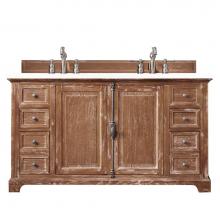 James Martin Vanities 238-105-5611-3WZ - Providence 60'' Double Vanity Cabinet, Driftwood, w/ 3 CM White Zeus Quartz Top