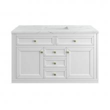 James Martin Vanities 305-V48-GW-3ENC - Chicago 48'' Single Vanity, Glossy White w/ 3 CM Ethereal Noctis Top