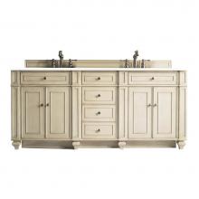 James Martin Vanities 157-V72-VV-3WZ - Bristol 72'' Double Vanity, Vintage Vanilla, w/ 3 CM White Zeus Quartz Top