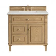 James Martin Vanities 424-V36-LNO-3LDL - Lorelai 36'' Single Vanity, Light Natural Oak w/ 3 CM Lime Delight Quartz Top