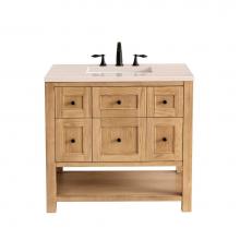 James Martin Vanities 330-V36-LNO-3EMR - Breckenridge 36'' Single Vanity, Light Natural Oak w/ 3 CM Eternal Marfil Top