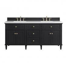 James Martin Vanities 424-V72-BKO-3WZ - Lorelai 72'' Double Vanity, Black Onyx w/ 3 CM White Zeus Quartz Top