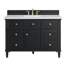 James Martin Vanities 424-V48-BKO-3AF - Lorelai 48'' Single Vanity, Black Onyx w/ 3 CM Arctic Fall Solid Surface Top