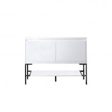 James Martin Vanities 805-V47.3-GW-MB - Mantova 47.3'' Single Vanity Cabinet, Glossy White, Matte Black Base