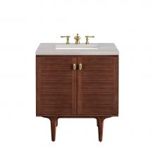 James Martin Vanities 670-V30-WLT-3ESR - Amberly 30'' Single Vanity, Mid-Century Walnut w/ 3 CM Eternal Serena Top