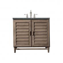 James Martin Vanities 620-V36-WW-3PBL - Portland 36'' Single Vanity Whitewashed Walnut w/ 3 CM Parisien Bleu Quartz Top