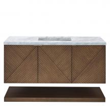 James Martin Vanities D200-V48-CSN-3CAR - Marcello 48'' Single Vanity, Chestnut w/ 3 CM Carrara White Marble Top