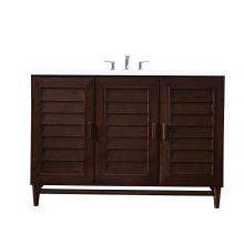 James Martin Vanities 620-V48-BNM-3WZ - Portland 48'' Single Vanity, Burnished Mahogany, w/ 3 CM White Zeus Quartz Top