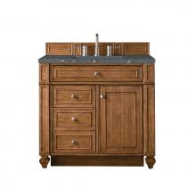 James Martin Vanities 157-V36-SBR-3PBL - Bristol 36'' Single Vanity, Saddle Brown w/ 3 CM Parisien Bleu Quartz Top