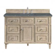 James Martin Vanities 424-V48-WWO-3PBL - Lorelai 48'' Single Vanity, Whitewashed Oak w/ 3 CM Parisien Blue Quartz Top