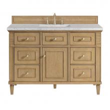 James Martin Vanities 424-V48-LNO-3EJP - Lorelai 48'' Single Vanity, Light Natural Oak w/ 3 CM Eternal Jasmine Pearl Quartz Top