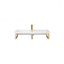 James Martin Vanities 055BK16RGD39.5WG2 - Two Boston 15 1/4'' Wall Brackets, Radiant Gold w/39.5'' White Glossy Composit