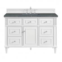 James Martin Vanities 424-V48-BW-3PBL - Lorelai 48'' Single Vanity, Bright White w/ 3 CM Parisien Blue Quartz Top