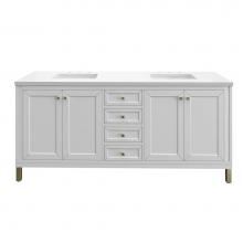 James Martin Vanities 305-V72-GW-3WZ - Chicago 72'' Double Vanity, Glossy White w/ 3 CM White Zeus Top