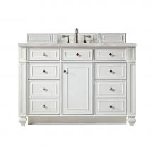 James Martin Vanities 157-V48-BW-3VSL - Bristol 48'' Single Vanity, Bright White w/ 3 CM Victorian Silver Quartz Top