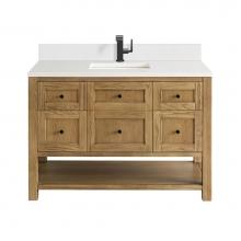 James Martin Vanities 330-V48-LNO-1WZ - Breckenridge 48'' Single Vanity, Light Natural Oak w/ Single Hole 3 CM White Zeus Top &a