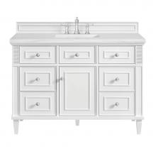 James Martin Vanities 424-V48-BW-3AF - Lorelai 48'' Single Vanity, Bright White w/ 3 CM Arctic Fall Solid Surface Top