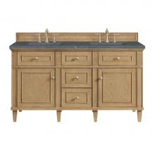 James Martin Vanities 424-V60D-LNO-3PBL - Lorelai 60'' Double Vanity, Light Natural Oak w/ 3 CM Parisien Blue Quartz Top