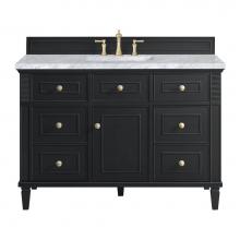 James Martin Vanities 424-V48-BKO-3CAR - Lorelai 48'' Single Vanity, Black Onyx w/ 3 CM Carrara White Marble Top