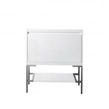 James Martin Vanities 805-V31.5-GW-BNK - Mantova 31.5'' Single Vanity Cabinet, Glossy White, Brushed Nickel Base