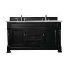 James Martin Vanities 147-114-5631-3LDL - Brookfield 60'' Double Vanity, Antique Black w/ 3 CM Lime Delight Quartz Top