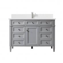 James Martin Vanities 650-V48-UGR-1WZ - Brittany 48'' Single Vanity, Urban Gray w/ Single Hole 3 CM White Zeus Quartz Top &