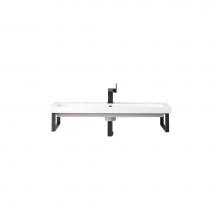 James Martin Vanities 055BK16MBK39.5WG2 - Two Boston 15 1/4'' Wall Brackets, Matte Black w/39.5'' White Glossy Composite