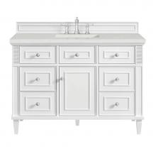 James Martin Vanities 424-V48-BW-3LDL - Lorelai 48'' Single Vanity, Bright White w/ 3 CM Lime Delight Quartz Top