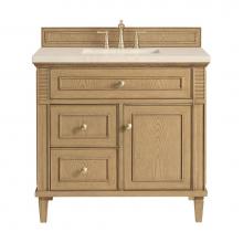 James Martin Vanities 424-V36-LNO-3EMR - Lorelai 36'' Single Vanity, Light Natural Oak w/ 3 CM Eternal Marfil Quartz Top